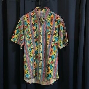 Silver Canyon Aztec print short sleeve button up